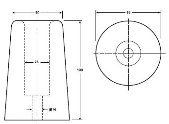 Rubber Conical Buffer, bumper, bump-stops, lorries, trucks, loading bays, HGVs, docking bays and boats