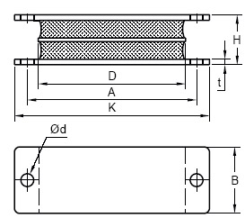 Polymax anti-vibration sandwich mount