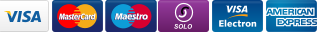 We accept these cards: Visa, Visa Electron, MasterCard, Maestro, Solo