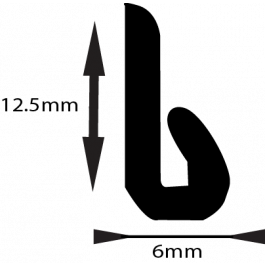 Soft Profiles To Suit 0.5 - 1.5mm P404 60 ShA Black