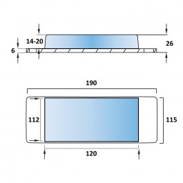 Aluminium Tipper Pad Concaved 190L x 115W x 20-26H at Polymax