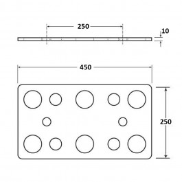 Dock Bumper Packer 12 Holes 450L x 250W x 10H at Polymax