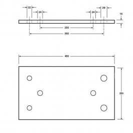 Dock Bumper Simple Back Plate Red Oxide 450L x 250W x 15H at Polymax