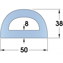 Polymax D-fender 50mm x 2.5m x 38mm thick