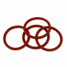 O rings 17.12mm ID x 2.62mm CS Silicone (VMQ) Red 70 ShA