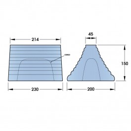 Pyramid Wheel Chock Hollow 230L x 150W x 200H  at Polymax