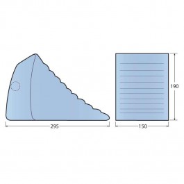 Rubber Wheel Chock With Handle 295L x 150W x 190H Technical Drawing