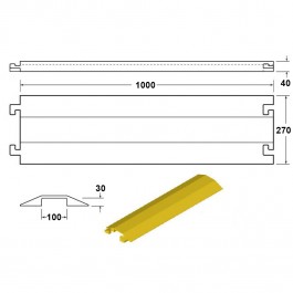 Shallow Cable Cover Yellow LPDE 1000L x 275W x 40H (1 Channel, 100mm x 30mm) at Polymax