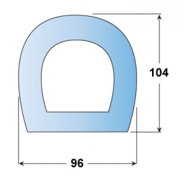 Standard Rubber D-Fender 2000L x 96W x 104H