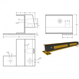 Steel Base Mounted Kerb 1200L x 250W x 160H at Polymax