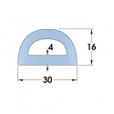 Standard Rubber D-Fender 12500L x 30W x 16H 