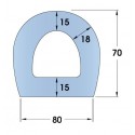 Standard Rubber D-Fender 2440L x 80W x 70H