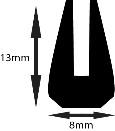 Soft Profiles To Suit 2mm P404 60 ShA Black