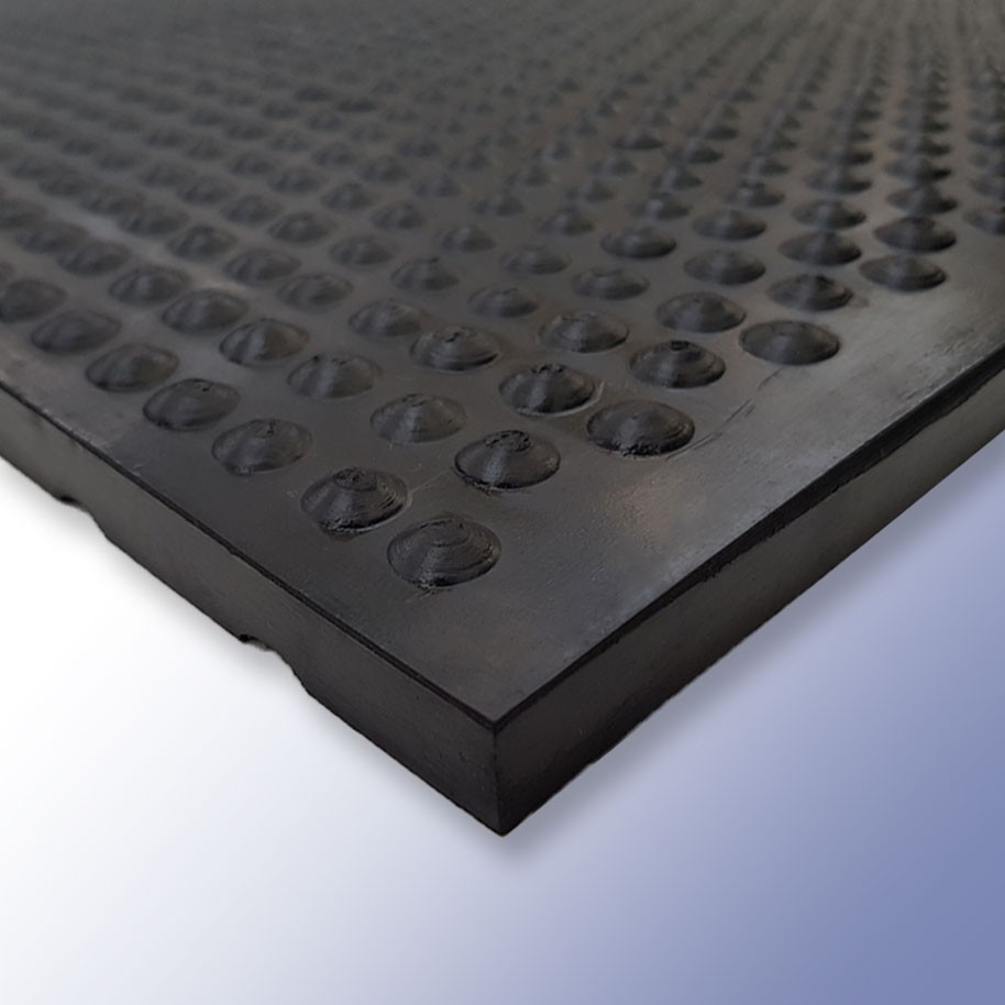 12mm Rubber Matting | Thick Rubber Mat with Studded Top | Polymax UK
