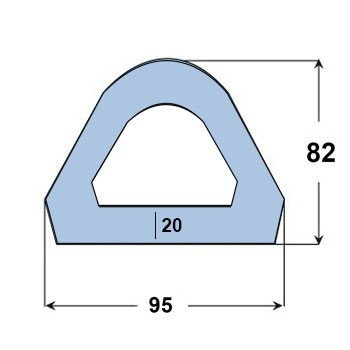 Standard Rubber D-Fender 3000L x 95W x 82H 