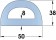 Polymax D-fender 50mm x 2.5m x 38mm thick